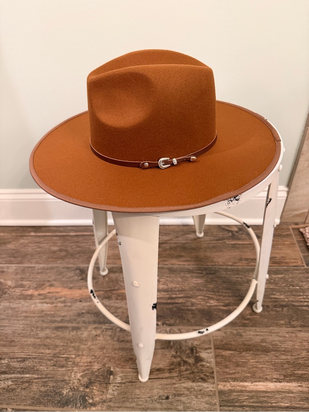 Brixton Wide-Brim Felt Hat in Brown with Brown Band